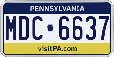 PA license plate MDC6637