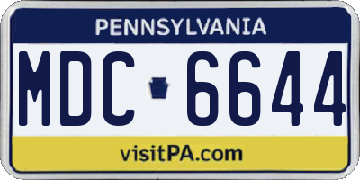 PA license plate MDC6644