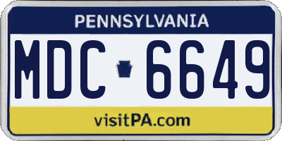PA license plate MDC6649