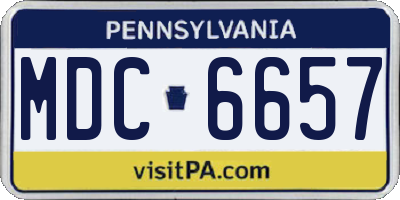 PA license plate MDC6657