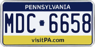 PA license plate MDC6658