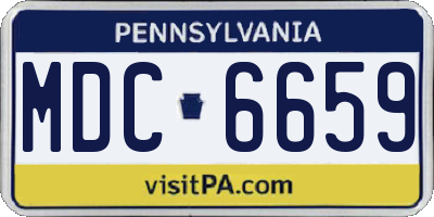 PA license plate MDC6659