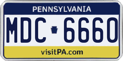 PA license plate MDC6660