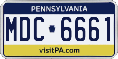 PA license plate MDC6661