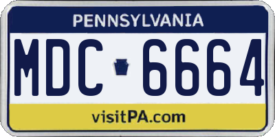 PA license plate MDC6664