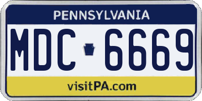 PA license plate MDC6669