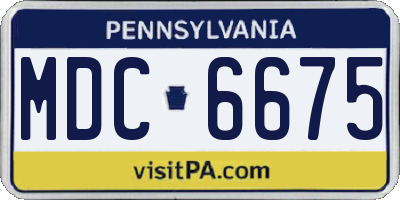 PA license plate MDC6675