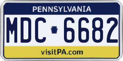 PA license plate MDC6682