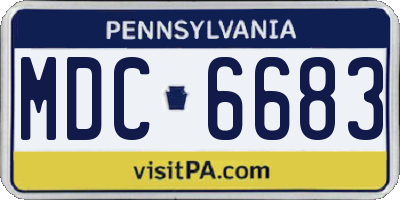 PA license plate MDC6683