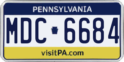 PA license plate MDC6684