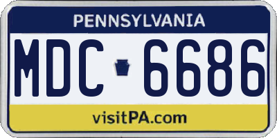 PA license plate MDC6686