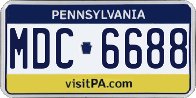 PA license plate MDC6688