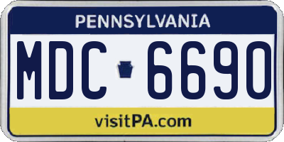 PA license plate MDC6690