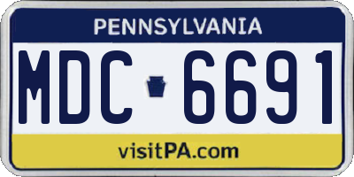 PA license plate MDC6691