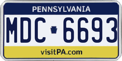 PA license plate MDC6693