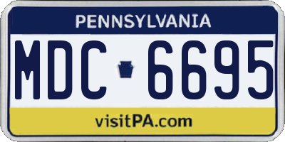 PA license plate MDC6695