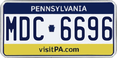 PA license plate MDC6696