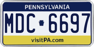 PA license plate MDC6697