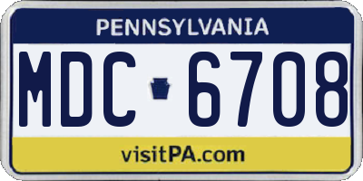 PA license plate MDC6708