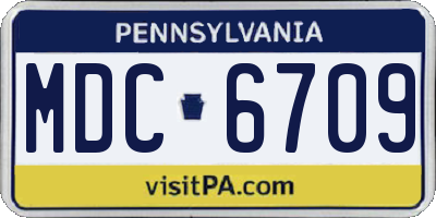 PA license plate MDC6709