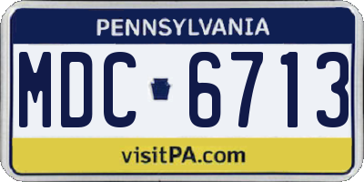 PA license plate MDC6713