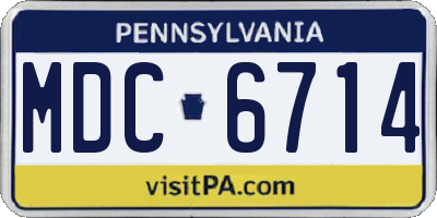 PA license plate MDC6714