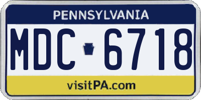 PA license plate MDC6718