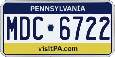 PA license plate MDC6722