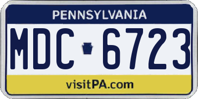 PA license plate MDC6723