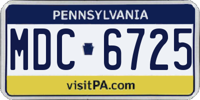 PA license plate MDC6725