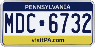 PA license plate MDC6732