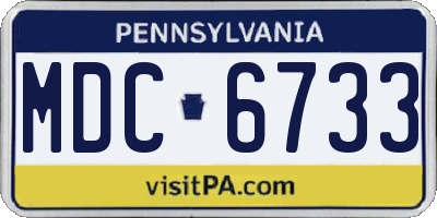 PA license plate MDC6733