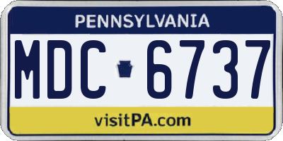 PA license plate MDC6737