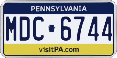 PA license plate MDC6744
