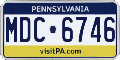 PA license plate MDC6746
