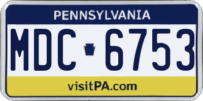 PA license plate MDC6753