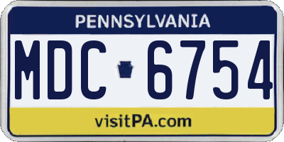 PA license plate MDC6754