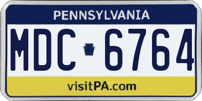 PA license plate MDC6764