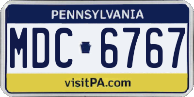 PA license plate MDC6767