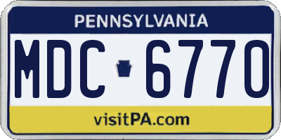 PA license plate MDC6770