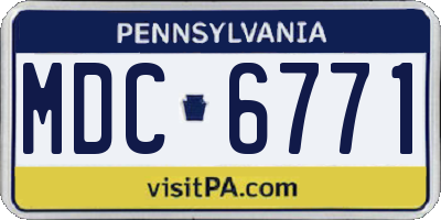 PA license plate MDC6771