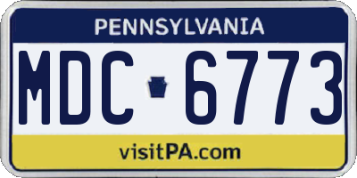 PA license plate MDC6773