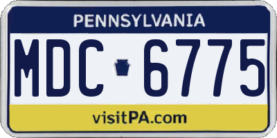 PA license plate MDC6775
