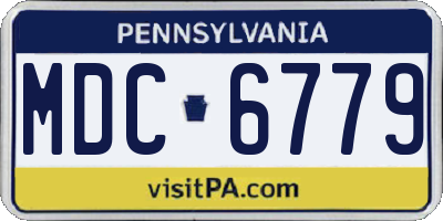 PA license plate MDC6779