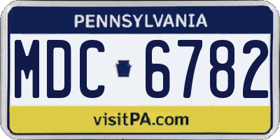 PA license plate MDC6782
