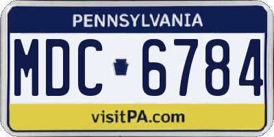 PA license plate MDC6784