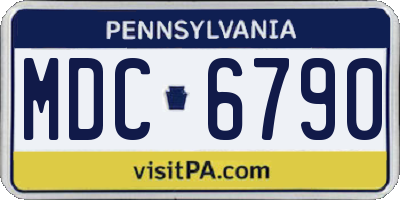 PA license plate MDC6790