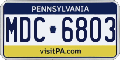 PA license plate MDC6803