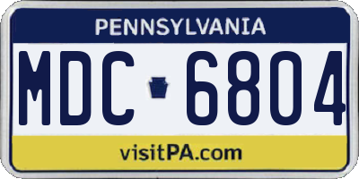 PA license plate MDC6804