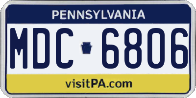 PA license plate MDC6806
